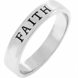 Avera Faith Fashion Band Sterling Silver Ring — 4 / Silver — view 2