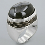 Avera Serpent Gaze Statement Ring In Polished Black — 5 / Black — view 2