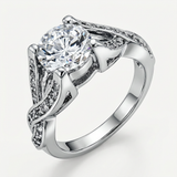 Avera Brilliant Twist Engagement Ring in Sterling Silver — 5 / Silver — view 1