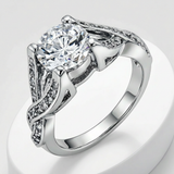 Avera Brilliant Twist Engagement Ring in Sterling Silver — 5 / Silver — view 2