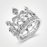 Avera Cubic Zirconia Crown Eternity Ring in Sterling Silver — 5 / Silver — view 1