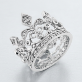Avera Cubic Zirconia Crown Eternity Ring in Sterling Silver — 5 / Silver — view 2