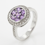 Avera Amethyst Lily Ring in Light Pastel Purple Floral Design — 5 / Light/Pastel Purple — view 1
