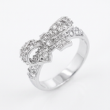 Avera Ribbon Shoelace Fashion Ring in Silver Tone — 5 / Silver — view 1