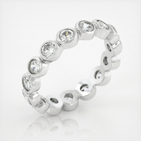 Avera Linked Bezel Eternity Band in Polished Silver — 5 / Silver — view 1