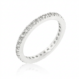 Delicate Cubic Zirconia Eternity Band — 5 / Silver — view 1