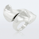 Avera Finish Abstract Statement Ring In Polished Silver — 5 / Silver — view 1