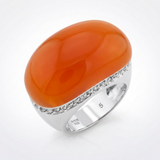 Avera Carnelian Simulated Cocktail Ring in Vibrant Orange — 5 / Orange — view 1