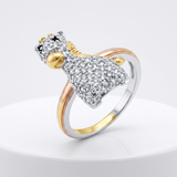 Avera Cubic Zirconia Giraffe Ring in Multi-Tone Finish — 5 / Multi — view 1