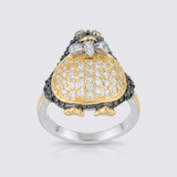 Avera Jet Cubic Zirconia Penguin Ring in Multi-Tone Finish — 5 / Multi — view 1