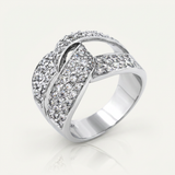 Avera Cubic Zirconia Knot Ring in Polished Silver — 5 / Silver — view 1