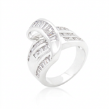 Avera Jewelry Channel Set Overlap Ring in Sterling Silver — 5 / Silver — view 1