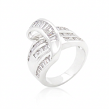 Avera Jewelry Channel Set Overlap Ring in Sterling Silver — 5 / Silver — view 2