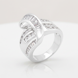 Avera Jewelry Channel Set Overlap Ring in Sterling Silver — 5 / Silver — view 3
