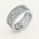 Avera Simple Classic Cubic Zirconia Band in Sterling Silver — 5 / Silver — view 1
