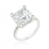 Avera Brilliant Engagement Ring for Women in Sterling Silver — 5 / Silver — view 1