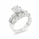 Avera Engagement Set with Large Center Stone in Sterling Silver — 5 / Silver — view 1