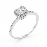 Avera Princess Cut Halo Engagement Ring in Sterling Silver — 5 / Silver — view 1