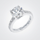 Micro-pave Cubic Zirconia Engagement Ring — 5 / Silver — view 1