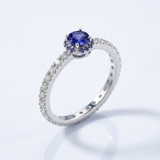Avera Simple Eternity Band With Tanzanite Purple Crown — 5 / Silver — view 1