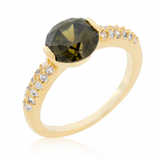Avera Isabelle Engagement Ring in Olive Green Gemstone — 5 / Green — view 1