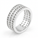 Avera Triple Row Crystal Eternity Band in Silver Tone — 4 / Silver — view 1