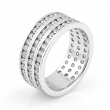 Triple Row Crystal Eternity Band — 4 / Silver — view 1