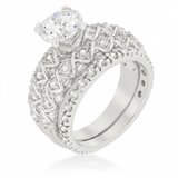Avera Unique Wedding Set Petite Eternity Ring 5 / Silver — 5 / Silver — view 1