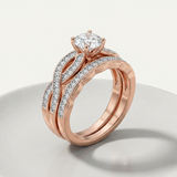 Avera Infinity Twist Bridal Set In Rose Gold Tone — 5 / Silver — view 1