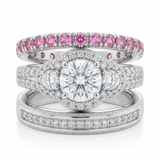 Avera Fancy Wedding Set 5 / Silver Stackable Ring Collection — 5 / Silver — view 1