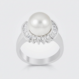 Avera Timeless Radiance Elegant Bridal Ring Size 5 in Silver — 5 / Silver — view 1