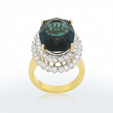 Avera Two-Tone Double Halo Cocktail Ring in Multi-Metal Finish — 5 / Multi — view 2