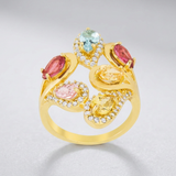 Avera Multi-Color Cocktail Ring Statement Jewelry 5 / Multi — 5 / Multi — view 1