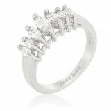 Avera Graduated Marquise Anniversary Band in Sterling Silver — 5 / Silver — view 1