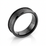 Avera Sophisticated Band Ring with Animal Print Detail — 9 / Black — view 1