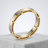 Avera Two Tone Band Ring In Polished Gold And Silver — 9 / Gold — view 1
