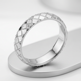 Avera Textu Stainless Steel Band Ring In Polished Silver — 9 / Silver — view 1