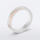 Avera Two Tone Inspiration Band Ring With Cubic Zirconia — 5 / Silver — view 1