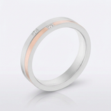 Avera Two Tone Inspiration Band Ring With Cubic Zirconia — 5 / Silver — view 2