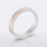 Avera Two Tone Inspiration Band Ring With Cubic Zirconia — 5 / Silver — view 3