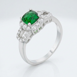 Avera Liz 1.1ct Emerald Cut Cubic Zirconia Classic Ring — 5 / Green — view 1