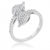 Avera Liana 0.1ct Cubic Zirconia Leaf Wrap Ring in Silver — 5 / Silver — view 1