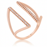 Avera Jena 0.2ct Cubic Zirconia Delicate Parallel Ring — 5 / Pink — view 1