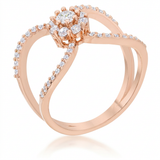 Avera 0.4ct Cubic Zirconia Delicate Floral Wrap Ring in Pink — 5 / Pink — view 1