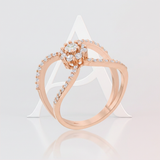 Avera 0.4ct Cubic Zirconia Delicate Floral Wrap Ring in Pink — 5 / Pink — view 2
