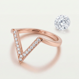Avera Michelle 0.2ct Cubic Zirconia Delicate V-Shape Ring — 5 / Pink — view 2