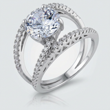 Girana 3ct CZ Contemporary Ring — 5 / Silver — view 2