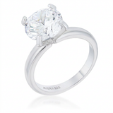 Avera Hanna 4.4ct Cubic Zirconia Classic Solitaire Ring — 5 / Silver — view 2