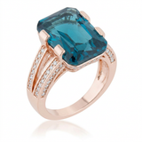 Rema 8.6ct CZ Emerald Classic Cocktail Ring — 5 / Turquoise/Aqua — view 1