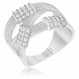 Avera Peyton 0.36ct Cubic Zirconia Wide Cable Statement Ring — 5 / Silver — view 1